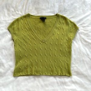 Green Cable-knit Sweater Vest